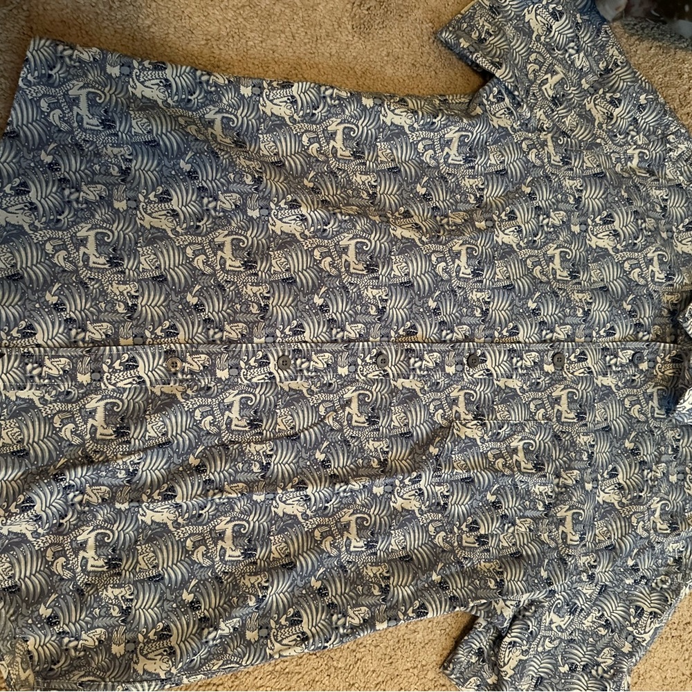 UNTuckit Men’s short sleeve blue button down shirt size M slim fit EUC - Picture 2 of 4